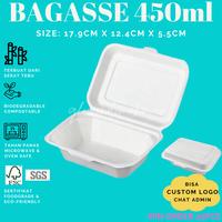 Gambar Bagasse Kotak 450ml Lunchbox Sugarcane Serat Tebu ECO FRIENDLY - Putih dari Glowindo Makmur Abadi undefined 1 Tokopedia