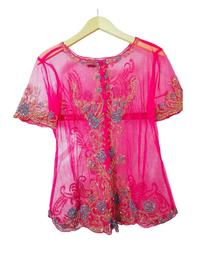 Gambar Kebaya Tile Cornelie Payet Batang Tangan Pendek Kancing Belakang - Biru, M dari Qaireen-id undefined 2 Tokopedia