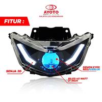 Gambar 0HEADLAMP REFLEKTOR FULL SET BEAT DELUXE BILED PROJECTOR 2INCHI 40WATT AYOTO PLUG - Blue dari IrpinAcc2 undefined 3 Tokopedia