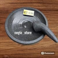 Gambar COBEK BATU ASLI BUBUT BERGARANSI COD free ulekan/satu sett - 24cm dari NEGLA undefined 1 Tokopedia