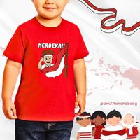 Gambar BARU ! AM27 Baju kaos Anak Cowok Cewek INDONESIA MERDEKA 79th - Merah [H20], S anak dari Kaswara undefined 3 Tokopedia