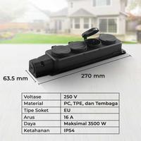 Gambar Stop Kontak Terminal Anti Air IP54 dengan Penutup 16A 250V EU - T36 - 4 Soket dari BELIKI Indonesia undefined 5 Tokopedia