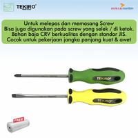 Gambar Obeng TPR Plus Minus Merk Tekiro Screwdriver TPR Tersedia Semua Ukuran - SD-TR0882 (+) dari Power Maritim undefined 2 Tokopedia