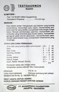 Gambar Testo hormon wonder 20ml untuk jantan hewan dan binatang kesayangan dari Wonderindo undefined 2 Tokopedia