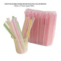 Gambar SEDOTAN BUBBLE BOBA BESAR RUNCING SALUR BENING 12mm x 17.5cm 1pack 75Pcs Minuman Plastik dari thearklanas undefined 1 Tokopedia