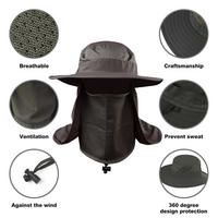 Gambar Topi Rimba Mancing Outdoor Pria Laki Anti UV Sinar Matahari Waterproof Booonie Hat Polyester - Hitam dari Waroeng-DnD undefined 3 Tokopedia