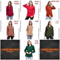 Gambar Blouse Kemeja Wanita 99 WARNA Panjang Polos BIRU BCA ELEKTRIK Rayon - XS, WANITA PANJANG dari CORATCORETUDIO SHOP undefined 3 Tokopedia