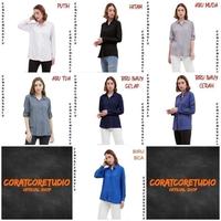 Gambar Blouse Kemeja Wanita Panjang Polos Kantong COKLAT MOKA Rayon SURABAYA - M, PRIA 3/4 dari CORATCORETUDIO SHOP undefined 4 Tokopedia