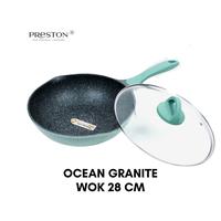 Gambar Preston Ocean Island Granite Premium - Frypan Granite Anti Lengket 28 cm - Wajan Granite Tutup Kaca Anti Lengket 28 cm -  Casserole Panci Granite Anti Lengket 24 cm - - FRYPAN 28 CM dari Prestoncookware undefined 4 Tokopedia