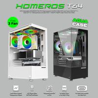 Gambar NYK Nemesis HOMEROS T64 Casing Gaming M-ATX Free 3 Fan RGB - Hitam dari Ziro Computer undefined 1 Tokopedia