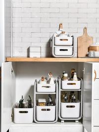 Gambar Storage Boxes Bins Layered Shelving Belt Wheel Kitchen Bathroom Shelving Cosmetics and Spices Storage Shelf Home Storage dari Abyssal Mark undefined 2 Tokopedia
