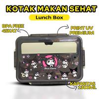 Gambar Kotak Makan / Lunch Box Stainless Tahan Panas Dan Anti Tumpah 1300 ml Tempat Makan Bekal Anak Sekolah - PINK, PRINT UV TMPLTE dari WNG Official Store undefined 1 Tokopedia