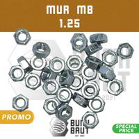 Gambar Mur M8 x 1.25 Galvanis Putih Hex Nut 8 mm (Kunci 13) - 1 pcs dari Bumi Baut undefined 2 Tokopedia