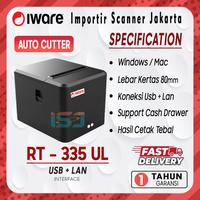 Gambar PRINTER THERMAL 80MM AUTO CUTTER USB+LAN+RJ11 IWARE RT-335UL / RT 335 UL dari Importir Scanner Jakarta undefined 1 Tokopedia