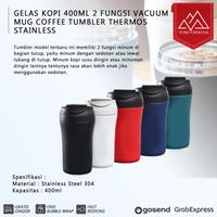 Gambar GELAS KOPI 400ML 2 FUNGSI VACUUM MUG COFFEE TUMBLER THERMOS STAINLESS - Putih dari Toso Mart undefined 1 Tokopedia