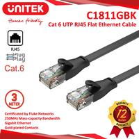 Gambar Unitek C1811GBK Kabel Lan Patch Cat6 3 Meter Flat - Gatotkaca Electronics dari Gatotkaca Electronics undefined 1 Tokopedia