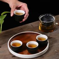 Gambar Creative Glass Ceramic Tea Set, Chinese Kung Fu Ceramic Tea Set, Portable Teacups and Teapots Home Office Supplies dari Iridescent Pulse undefined 2 Tokopedia