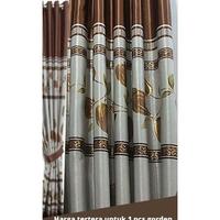 Gambar READY! Tirai Gorden Blackout import jendela 1minimalis tebal terbaru gorden 12 ring motiv bunga tulip - Napolion coklat, L100 T220 8ring dari Meiralda undefined 4 Tokopedia