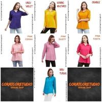 Gambar Blouse Hem Cewek 99 WARNA Lgn Panjang Polos Kantong BIRU TURKIS Rayon - XS, WANITA PANJANG dari CORATCORETUDIO FASHION undefined 4 Tokopedia