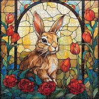 Gambar Stained Glass Puzzles Bunny Puzzles Adults 1000 Pieces Flower Garden Puzzle Easter Colorful Art Puzzle Adults Bunny Stained Glass Challenging Jigsaw Puzzles Adults dari Shine Markett undefined 1 Tokopedia