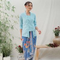 Gambar Kebaya kutubaru kalina lengan 7/8 meradelima katun Jepang biru muda baby blue - XS dari Meradelima Batik undefined 4 Tokopedia