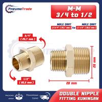 Gambar Double Nepel Fitting Kuningan Drat kombinasi 1/2" 1/8" 1/4 3/8 3/4 MALE TO MALE (Beda) - 3/4" - 1/4" dari PNEUMATRADE undefined 5 Tokopedia