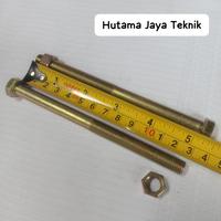 Gambar Baut Mur M10 x 130mm 10mm Panjang 13 cm drat halus p 1.25 kuncian 14 an dari Hutama Jaya Teknik undefined 2 Tokopedia