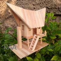 Gambar Miniatur rumah adat toraja stik eskrim LED - polos dari R.A.A Hand Made undefined 1 Tokopedia