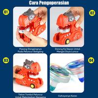 Gambar Trendi Mainan Anak Gangsing Gyro Berputar Mobil Tempur Dinosaurus Led - biru dari pradacelltt undefined 4 Tokopedia