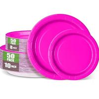 Gambar Red Paper Party Plates Supplies 100Pcs Disposable Round Plates 50 X 10 dari Cans Market undefined 1 Tokopedia