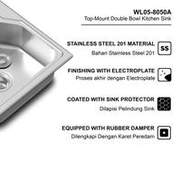 Gambar Wellup Bak Cuci Piring Kitchen Sink Wastafel Dapur Stainless W05-8050A - JSM Supermarket Bahan Bangunan - SINK dari JSM Supermarket Bahan Bangunan undefined 3 Tokopedia