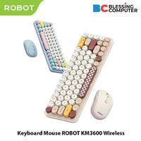 Gambar Keyboard Mouse ROBOT KM3600 Wireless - Rice White dari Blessing Computer Bali undefined 1 Tokopedia