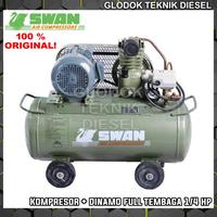 Gambar Swan Air Compressor 1/4 HP + JIAYU TAIWAN Dinamo Motor Mesin Kompresor Angin Original Terbaik S SERIES 114 - +Honda GP dari Glodok Diesel undefined 1 Tokopedia