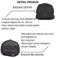 Gambar Topi Biru Dongker Pria Wanita Topi Navy Topi Baseball Terlaris - Hitam dari polospolosdotcom undefined 3 Tokopedia
