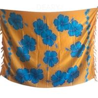 Gambar KAIN SARUNG PANTAI BALI MOTIF BUNGA-BUNGA UJUNG BERUMBAI LEMBUT ADEM - Jpn-Biru dari DEARY CO. BALI undefined 4 Tokopedia