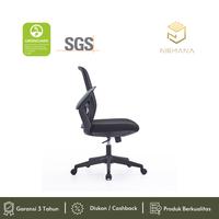 Gambar Office Chair I Kursi Kantor I Kursi Kerja dengan Sandaran I Nirmana Vello Mid Back Hitam dari Nirmana Interni Indonesia undefined 3 Tokopedia