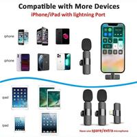 Gambar Microphone wireless lavalier type radio microphone live broadcast anchor recording equipment internet celebrity eating and broadcasting noise reduction Wireless microphone video - IOS 2 MIC dari rois-25 undefined 5 Tokopedia