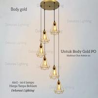 Gambar Lampu gantung void tangg 6in1 minimalis 6 lampu model diamond Lighting - Body gold dari DEKORASI LIGHTING undefined 3 Tokopedia
