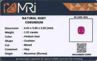 Gambar Natural HQ Batu Fresh Color Good Luster Pinkish Red Ruby Burma Birma Myanmar Heated-a 1.01 cts dari The Luffy Permata undefined 5 Tokopedia