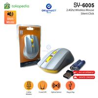 Gambar Mouse Wireless 2.4Ghz Silent Click SY-6005 Mtech - GREY YELLOW dari Original IT undefined 5 Tokopedia