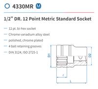 Gambar KUNCI SOCKET 34MM 12PT. 1/2"DR CHROME - KING TONY 433034MR dari Kenco Primadea undefined 2 Tokopedia