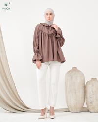 Gambar Alin Blouse Hannah By Haiqa - Atasan Wanita Muslim Casual Lengan Panjang - Blouse - Latte, S|M dari haiqaofficial undefined 1 Tokopedia