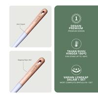Gambar Debellin Spatula Helfen Wooden Silicon Food Grade Sutil Spatula Whisk Silicon - Noodle Server dari Homesupermart_NEW undefined 2 Tokopedia