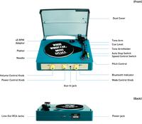 Gambar Turntable Gadhouse Brad - Green (Vinyl Player / Pemutar Piringan Hitam) dari Lomi Records Store undefined 2 Tokopedia