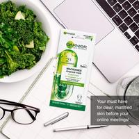 Gambar Garnier 2% Niacinamide Kale Ampoule Concentrated Tissue Sheet Mask 15gr Masker Kertas Wajah Kulit Berminyak Purifying Vegan Atasi Oily Acne Prone Skin like Sensatia Botanicals Clarifying Cica The Saem Natural Green Tea You Bubble Moisturizer The Lift Job - November 2024 dari Janji Pelangi Dari Tuhan Kita undefined 3 Tokopedia
