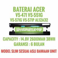 Gambar BATERAI ACER V5 V5-471 V5-431 V5-571 E1-422 ES1-411 AL12A32 SLIM dari SOLUSIPARTLAPTOP undefined 1 Tokopedia