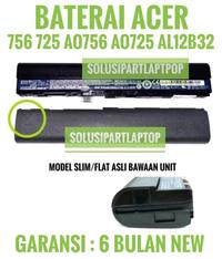 Gambar Baterai untuk Laptop Acer 756 V5-121 V5-123 V5-131 725 AL12B ORI HIGH Hitam dari SOLUSIPARTLAPTOP undefined 1 Tokopedia