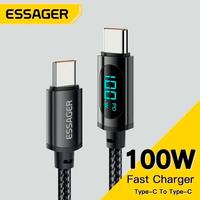 Gambar Essager Kabel Charger Type C To Type C PD 100W Cable Data Fast Charging Untuk Samsung S21 S22 Note 10 Plus Ultra Laptop Macbook Pro 2016 C to C Cable for iPhone 15 Pro Max iPad Air Pro - 1M dari Essager Official Shop undefined 1 Tokopedia