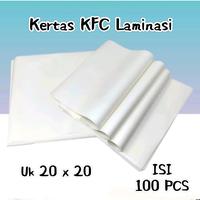 Gambar Wax Paper / Kertas Nasi KFC LAMINASI POLOS uk 18x18, 20x20, 22x22, 25x25 ~ FOOD GRADE ~ 100 PCS - 18 x 18 cm dari Lucky paper & plasindo undefined 1 Tokopedia