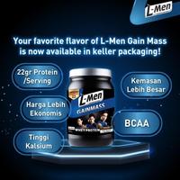 Gambar L-MEN GAIN MASS LMEN GAINMASS CHOCOLATE 800G - 22G WHEY PROTEIN - 10 SERVING LMEN TABUNG COKELAT MELIPUTRII1321 dari Zona Whey Protein undefined 4 Tokopedia